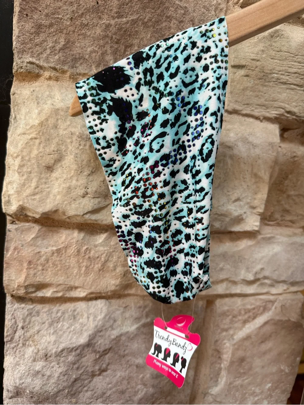 3pc Animal Print Stretch Headbands with Stud Accents